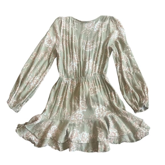 Kivari Tie Front Long Sleeve Mini Dress Flowy Floral Print Size Small Women's - Picture 8 of 14